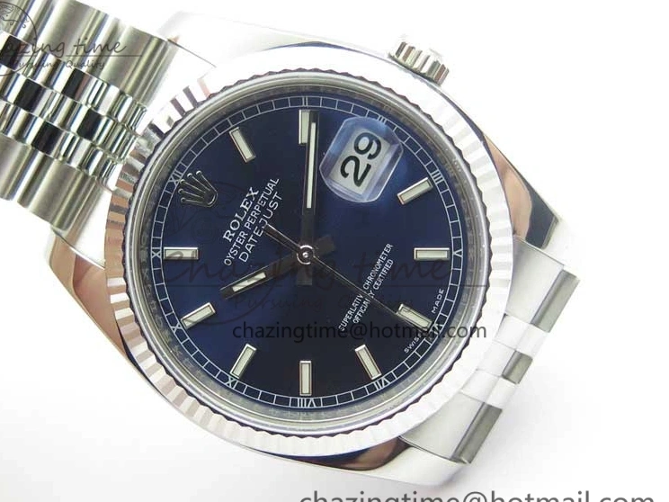 0216 DateJust 36 SS 116234 ARF 1:1 Best Edition 904L Steel Blue Dial on Jubilee Bracelet SH3135 V TravelReady 3214
